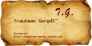 Trautman Gergő névjegykártya
